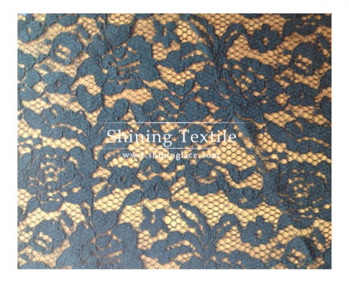 Black Cord Lace Fabric